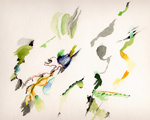Painting Site-specific: 60° N / 24° O (Serie: NordNordOst), Helsinki, Finnland, 05.07.2003, ca. 8.00 - 11.00, Aquarell, 30 × 40 cm, Foto, Text (23/36) - Kirsten Kötter