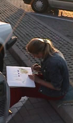 Painting Site-specific, Serie: NordNordOst, Foto, Video, Text (36) - Kirsten Kötter, Malerei vor Ort