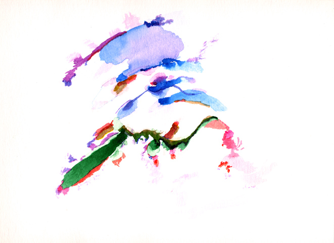 Kirsten K&ouml;tter: Site-specific painting, Malerei vor Ort, Sp&auml;tsommer 2003, Aquarell, 30 &times; 40 cm