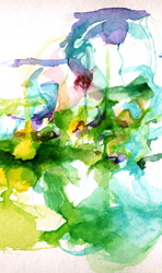 Painting Site-specific: Alt-Niddaarm, Frankfurt am Main, 27.06.04, Aquarell, 30 x 40 cm, Fotografie, Text, Karte - Kirsten Kötter, Malerei vor Ort