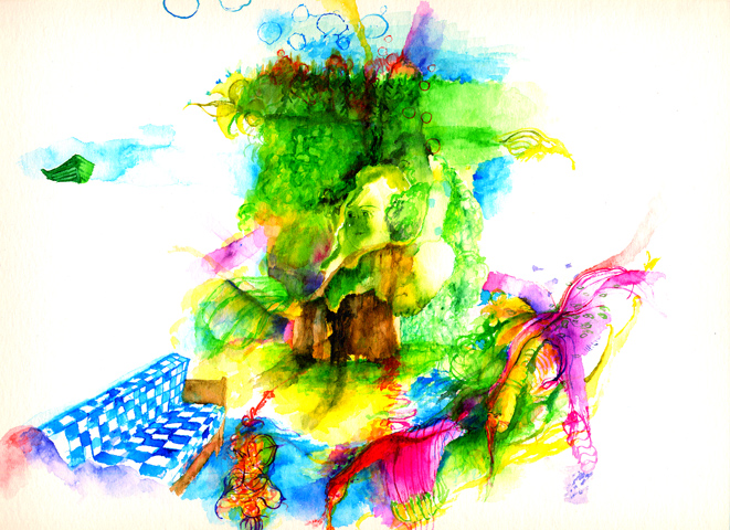 Kirsten K&ouml;tter: In Tampere, Finnland, Mai 2004, Aquarell, 30 &times; 40 cm