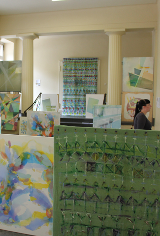 Kirsten K&ouml;tter: Installation Malerei, 27.-29.06.2014, Kunstfestival 48-Stunden Neuk&ouml;lln Berlin, Albert-Schweitzer-Schule Berlin