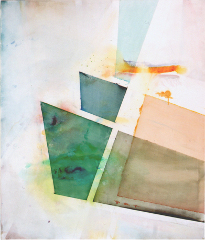 Kirsten Kötter: Sonnenkollektoren in der Wüste, 2007/2011 (Übermalung), Öl, Acryl auf Leinwand, 120 x 100 cm, konstruieren und konstruieren, Curator's Novel, 2011