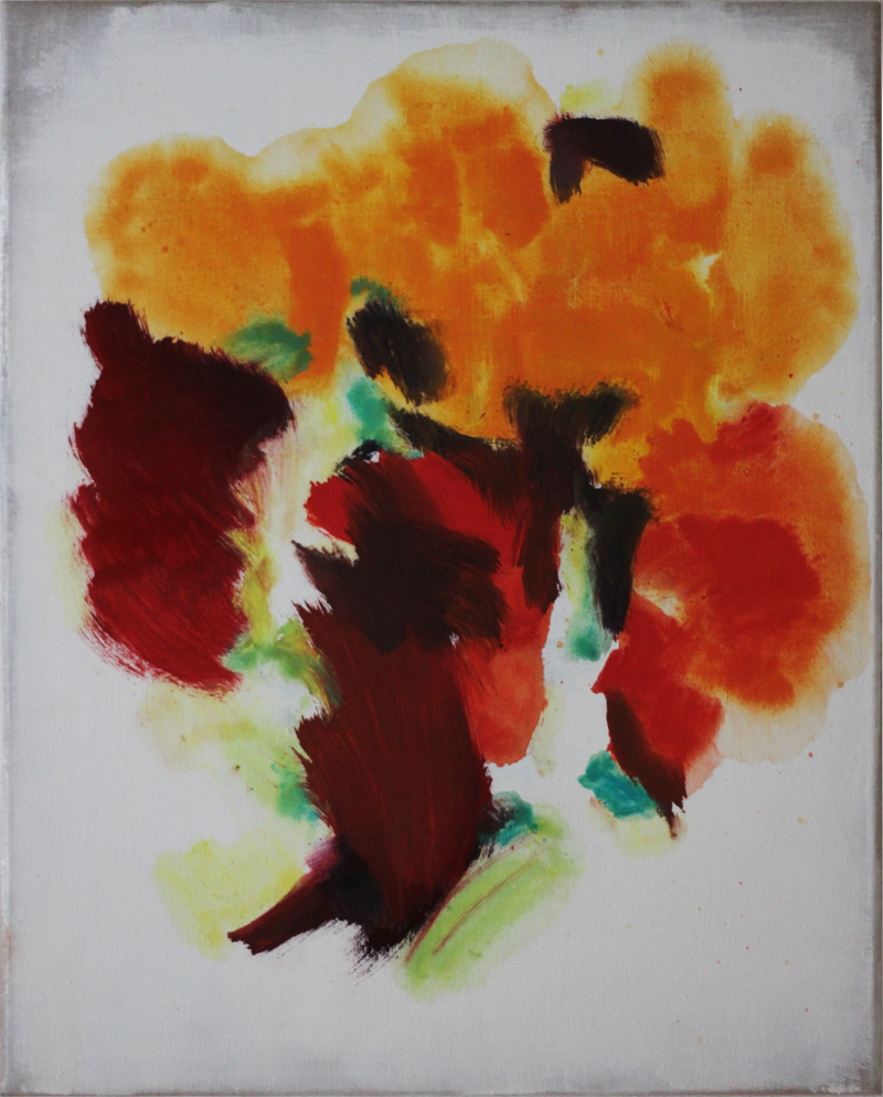 2022-10-06_berlin-kanal-sonne-am-abend-hinter-baeume_3079, oil on canvas, 50 × 40 cm (Kirsten Kötter)