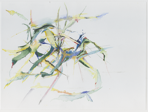 irl_4-4-3_zweige, branches in a tree, birds, summer 1993, watercolour, 24 x 32 cm (Kirsten Kötter)